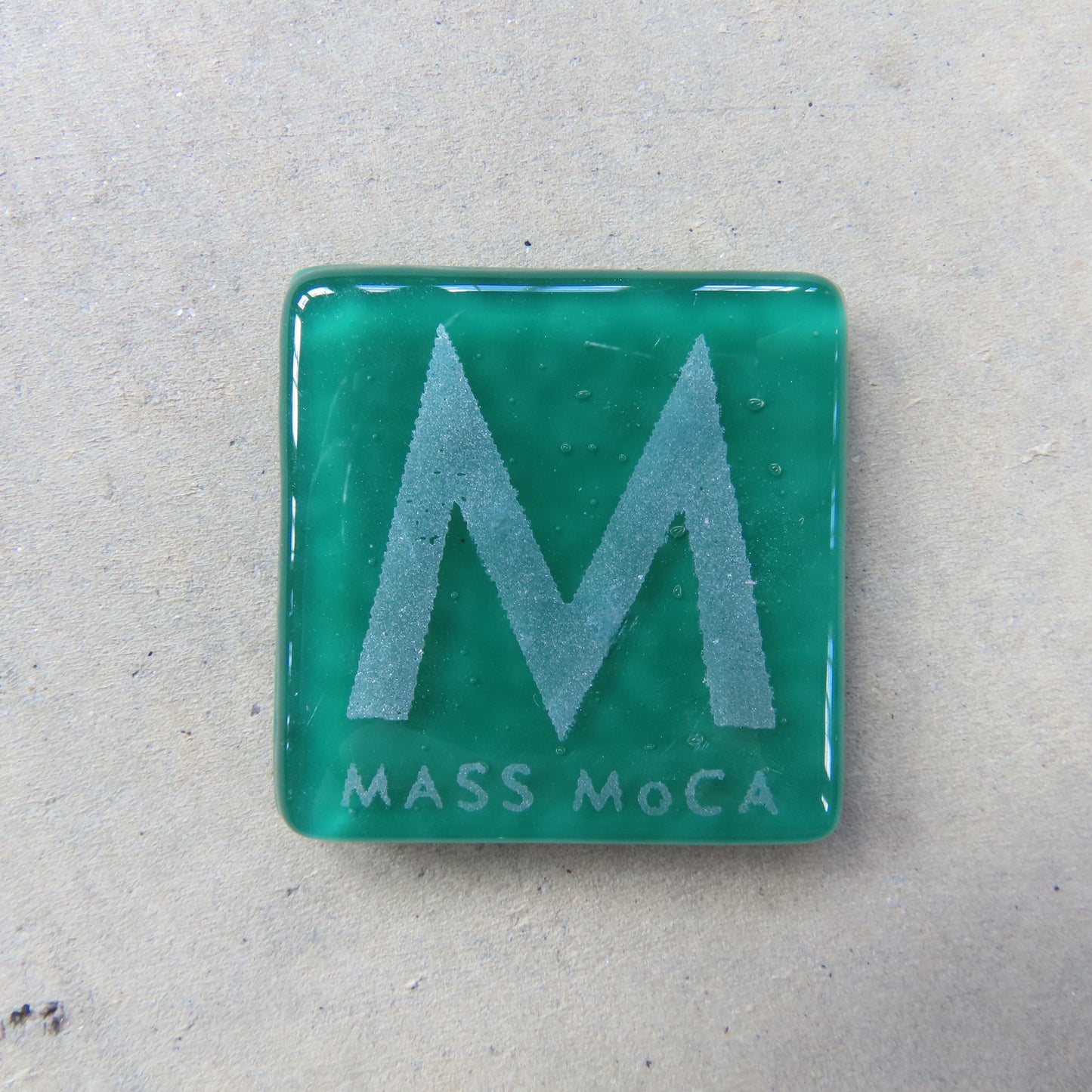MASS MoCA Glass Magnet: Jade and Silver