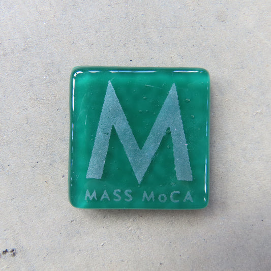 MASS MoCA Glass Magnet: Jade and Silver