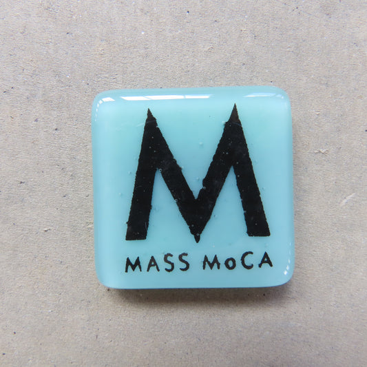 MASS MoCA Glass Magnet: Robin's Egg Blue and Black