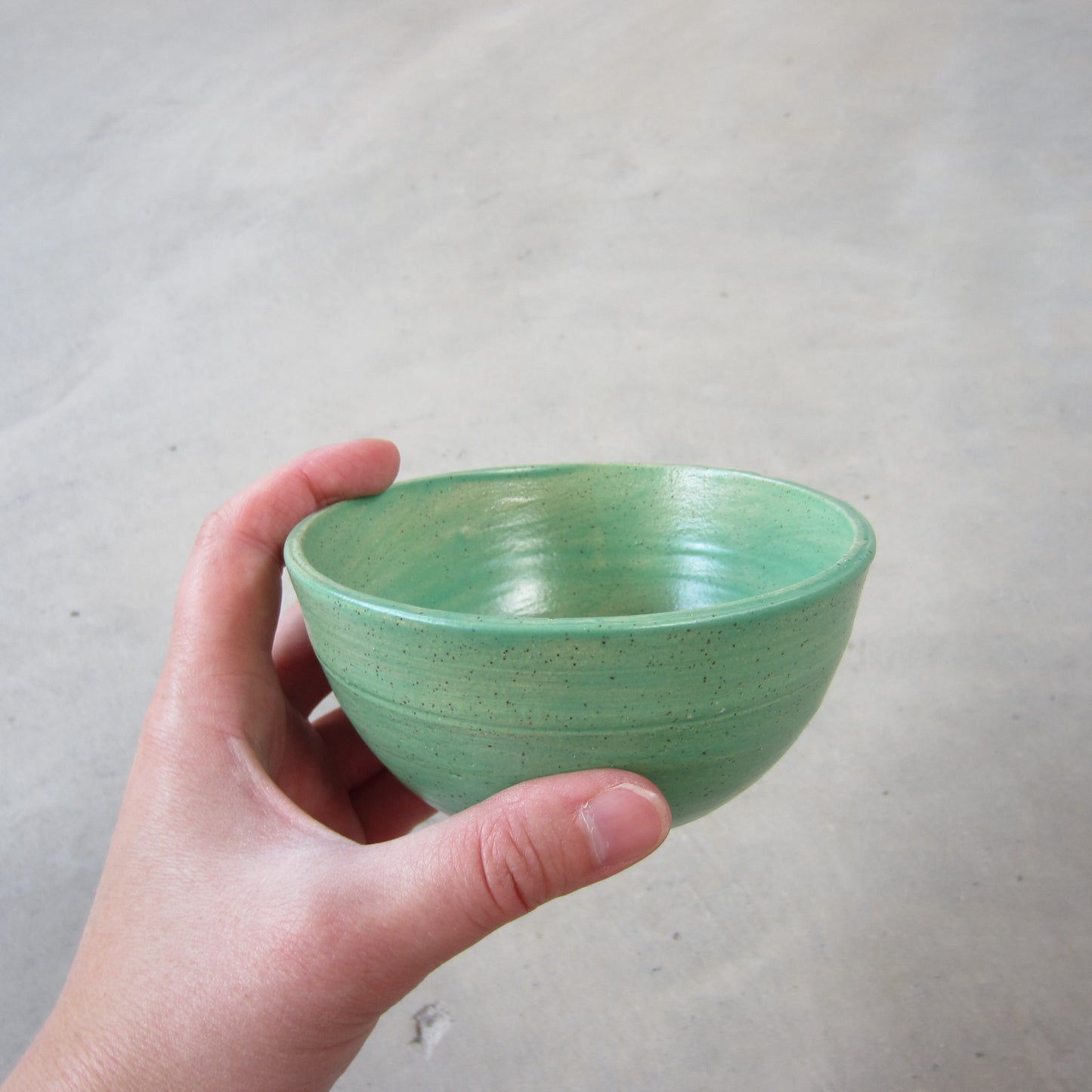 Speckled Stoneware Mini Bowl: Green