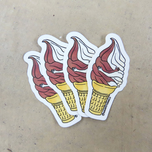 Un-cone-ditional Love - Illustrated Ice Cream Sticker