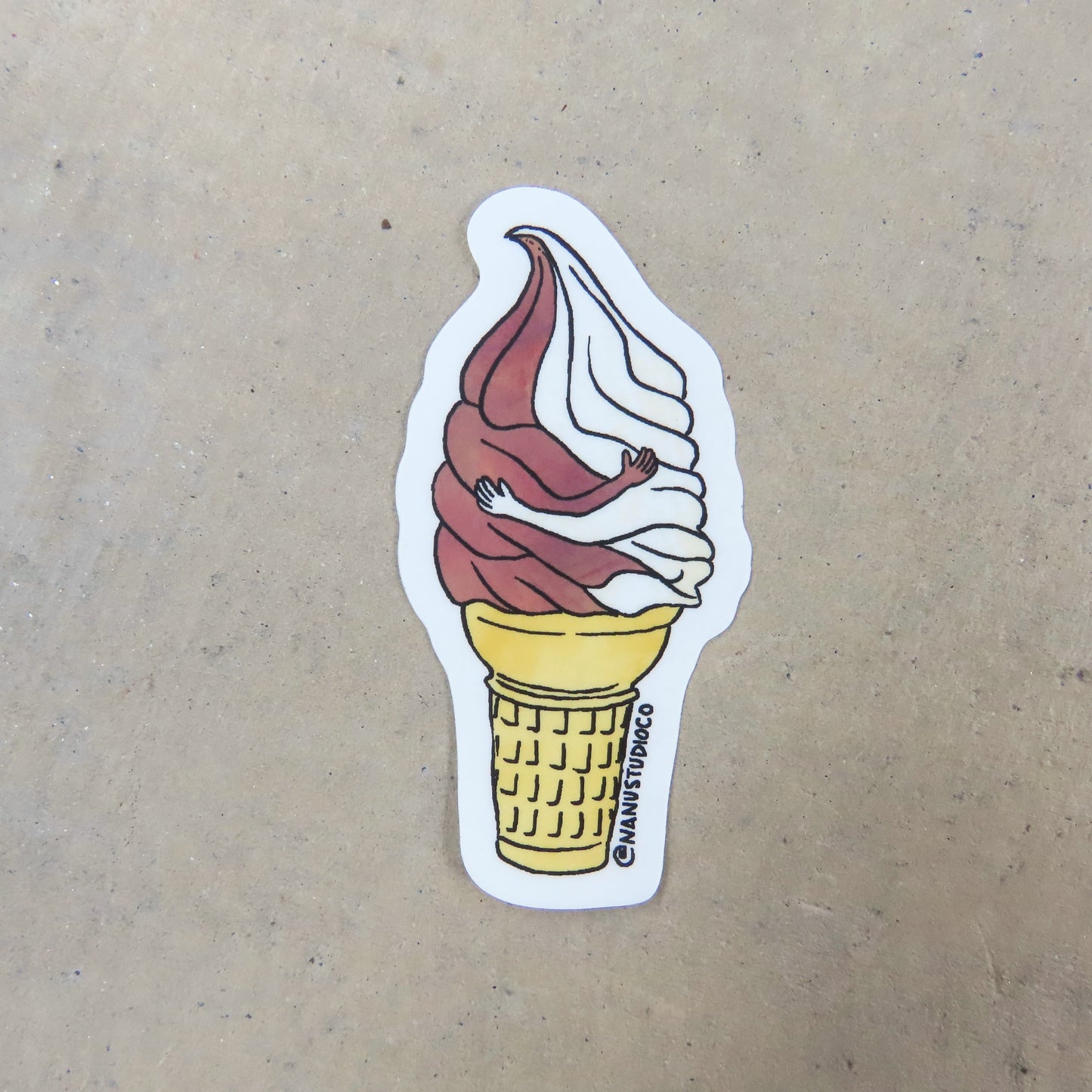 Un-cone-ditional Love - Illustrated Ice Cream Sticker
