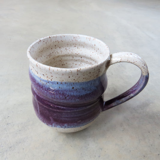 Large Handmade Ceramic Mug: Plum Ocean Surf
