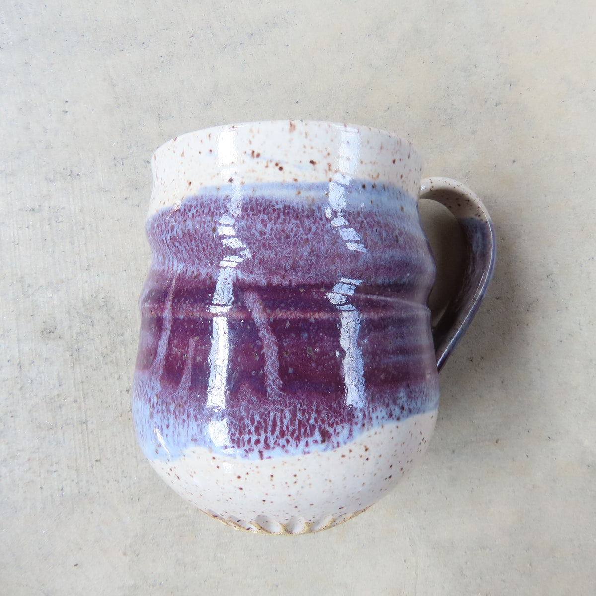 Large Handmade Ceramic Mug: Plum Ocean Surf