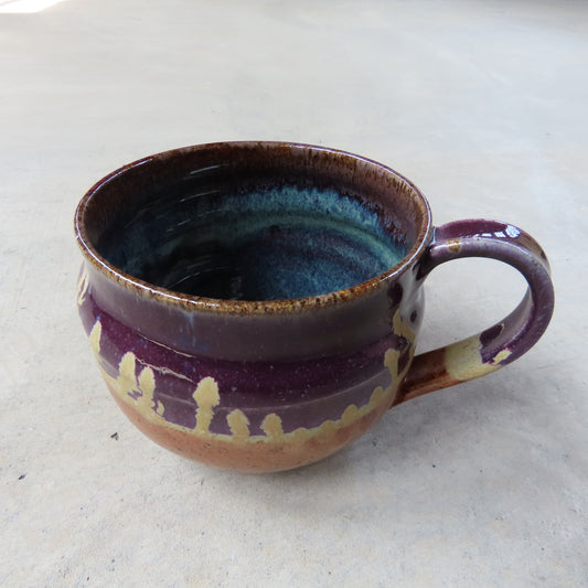XL Handmade Ceramic Mug: Plum, Nutmeg and Cinnamon