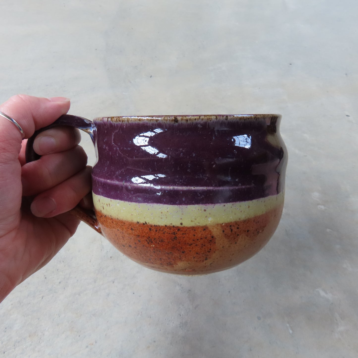 XL Handmade Ceramic Mug: Plum, Nutmeg and Cinnamon
