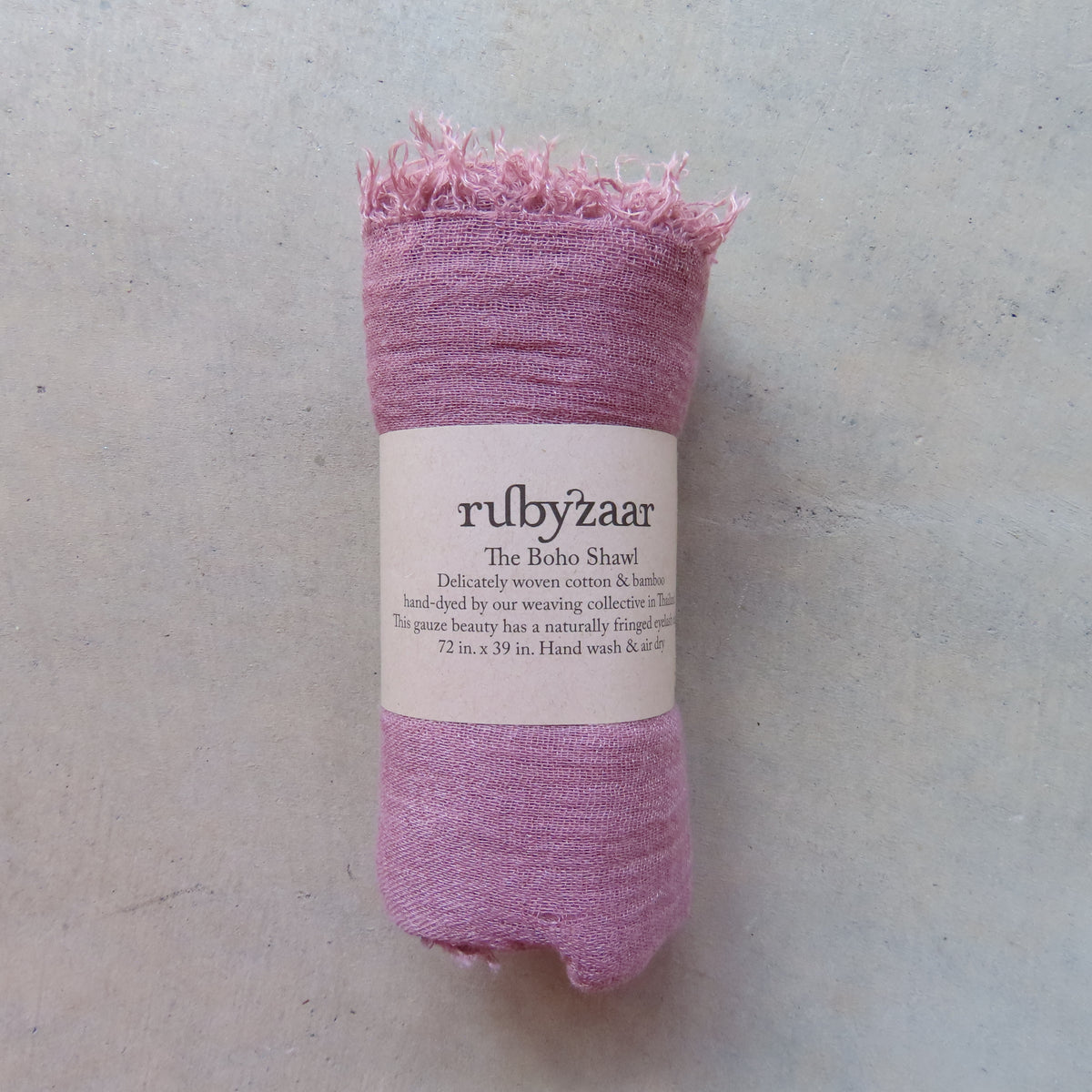 Cotton & Bamboo Gauze Shawl: Mauve