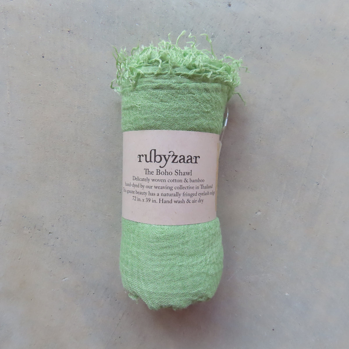 Cotton & Bamboo Gauze Shawl: Pea
