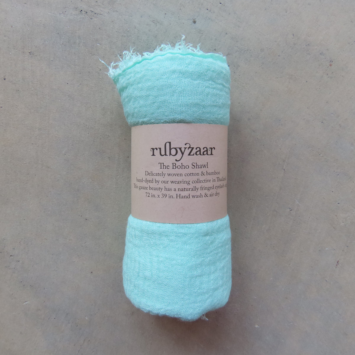 Cotton & Bamboo Gauze Shawl: Sea Foam