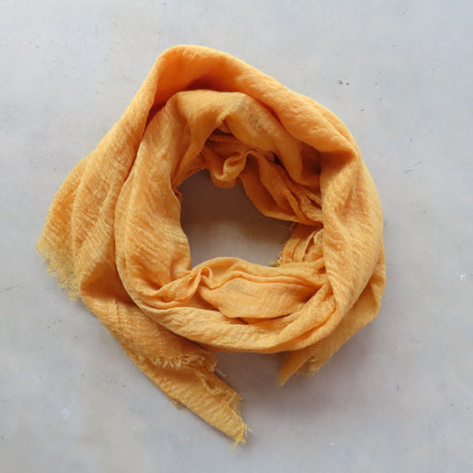 Cotton & Bamboo Gauze Shawl: Saffron