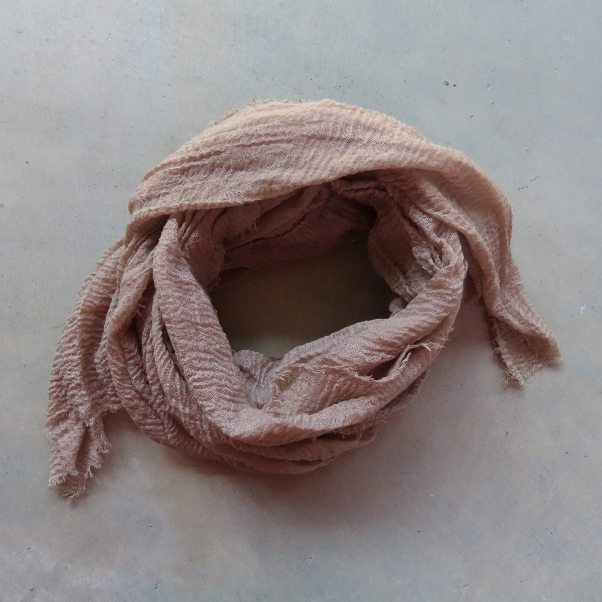 Cotton & Bamboo Gauze Shawl: Sand