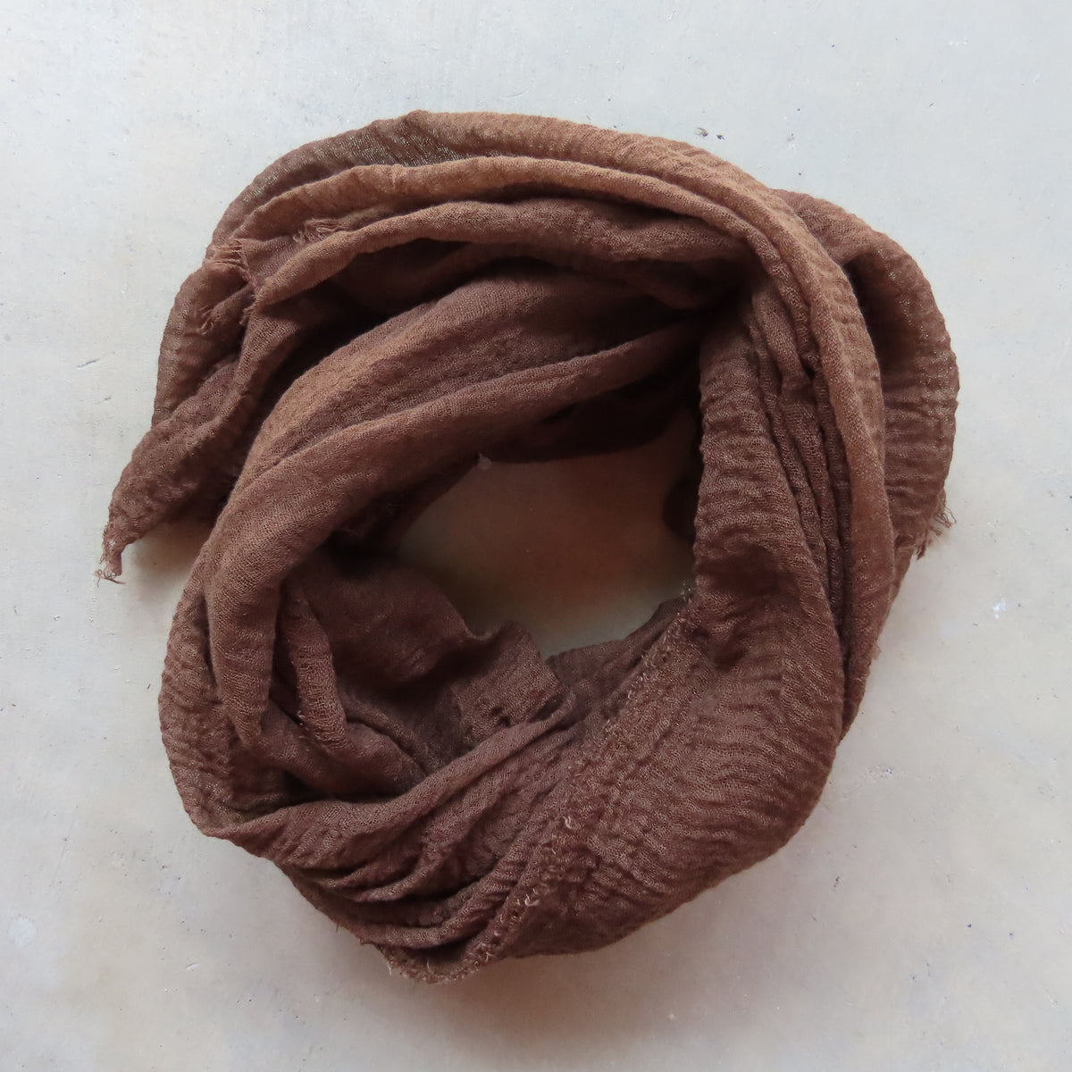 Cotton & Bamboo Gauze Shawl: Espresso