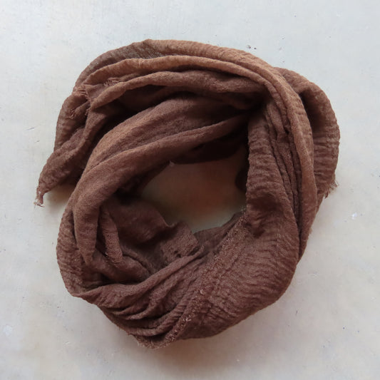 Cotton & Bamboo Gauze Shawl: Espresso
