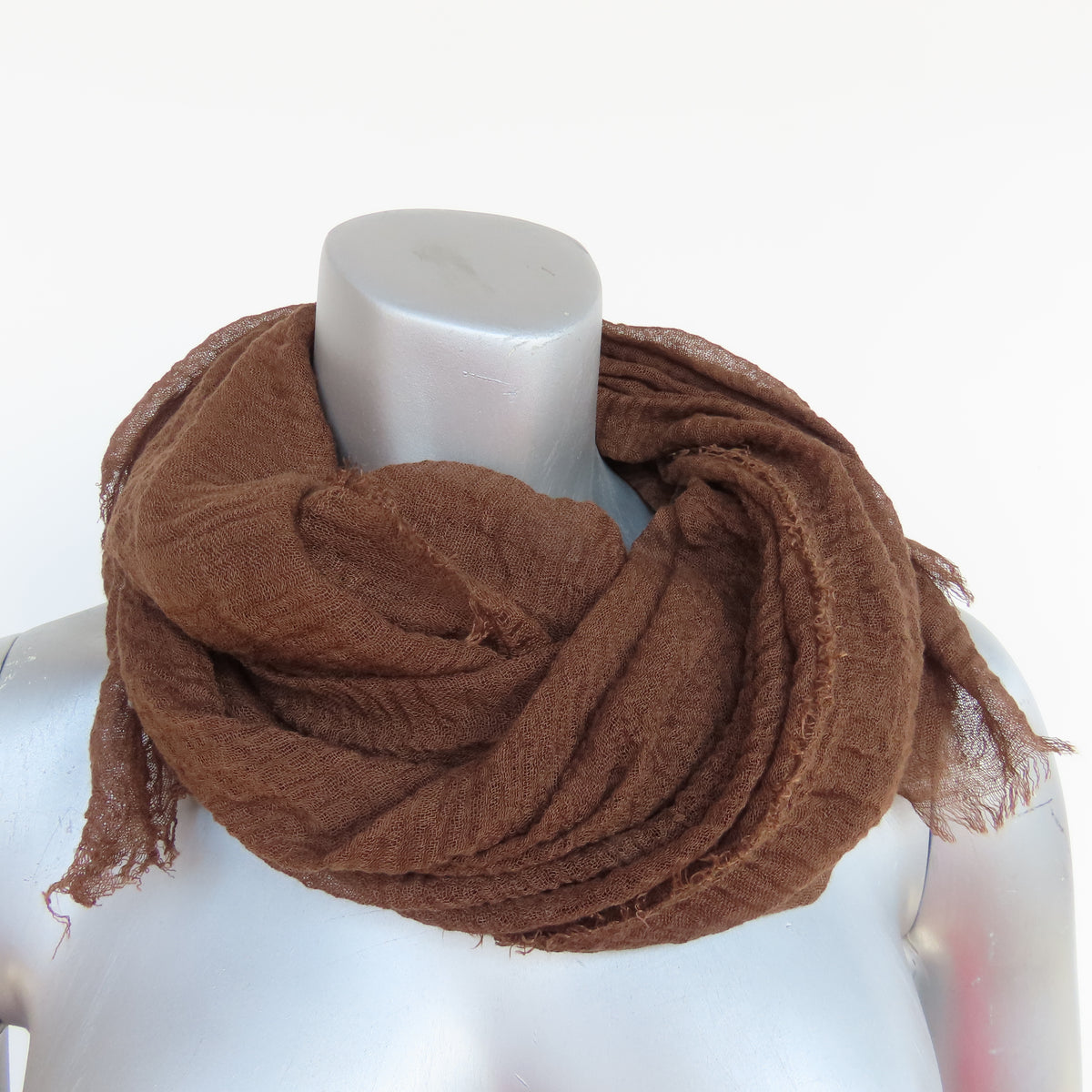 Cotton & Bamboo Gauze Shawl: Espresso