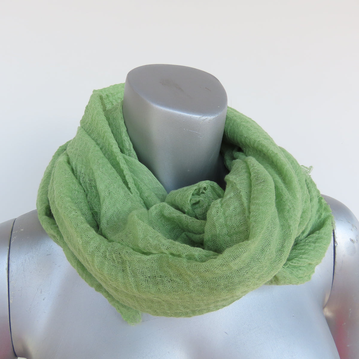 Cotton & Bamboo Gauze Shawl: Pea