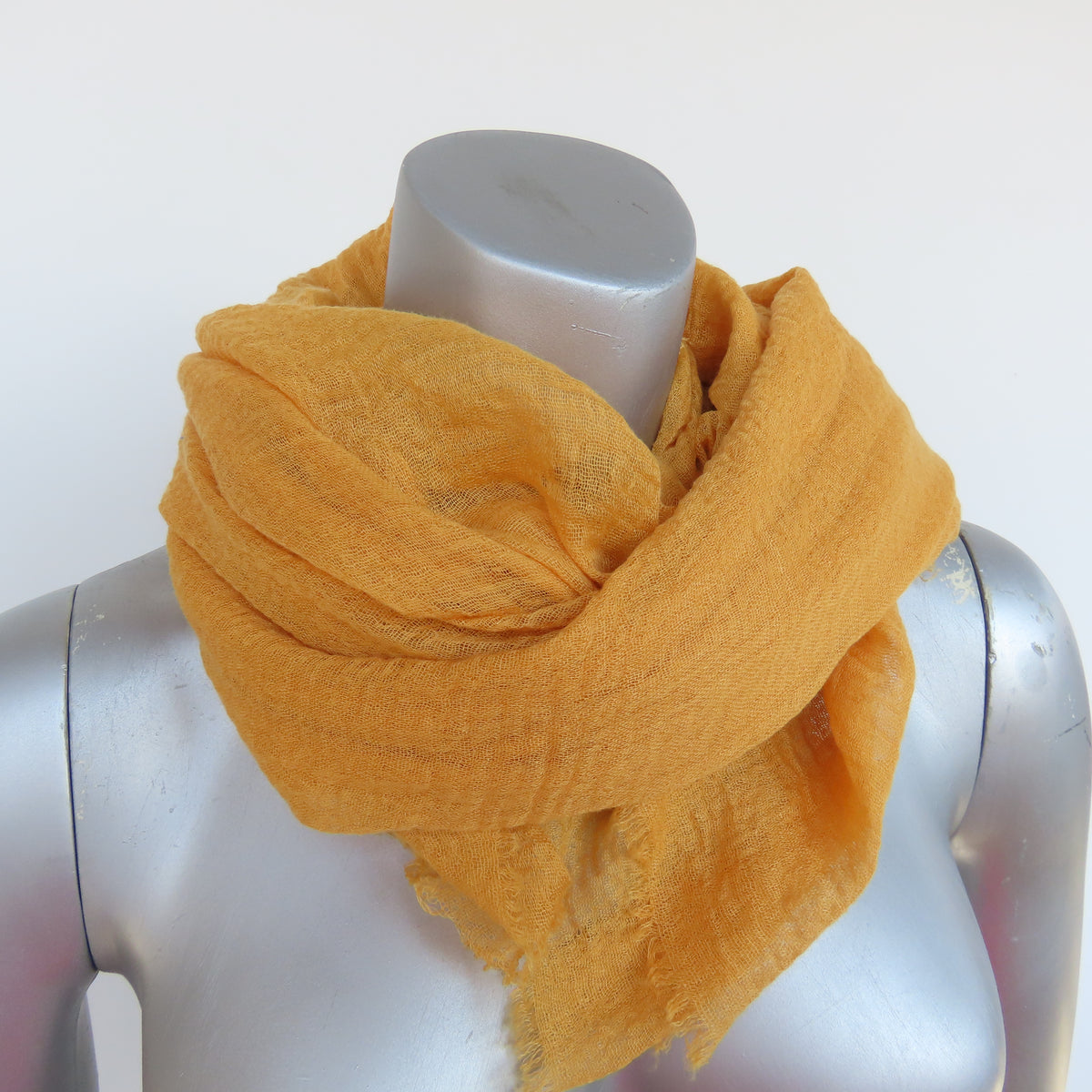Cotton & Bamboo Gauze Shawl: Saffron