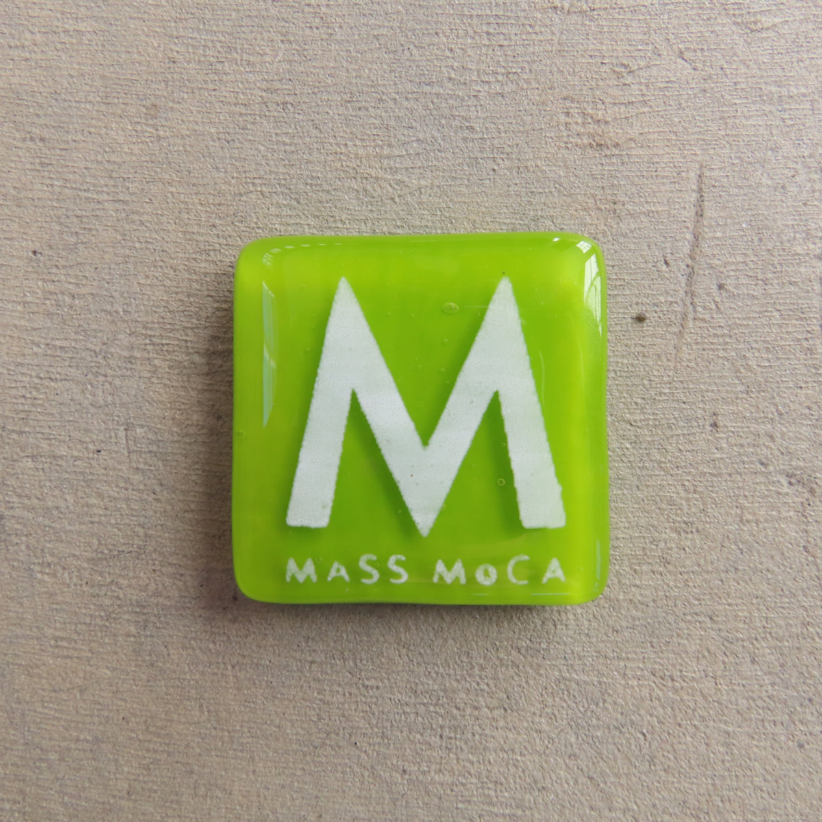 MASS MoCA Glass Magnet: Spring Green and White