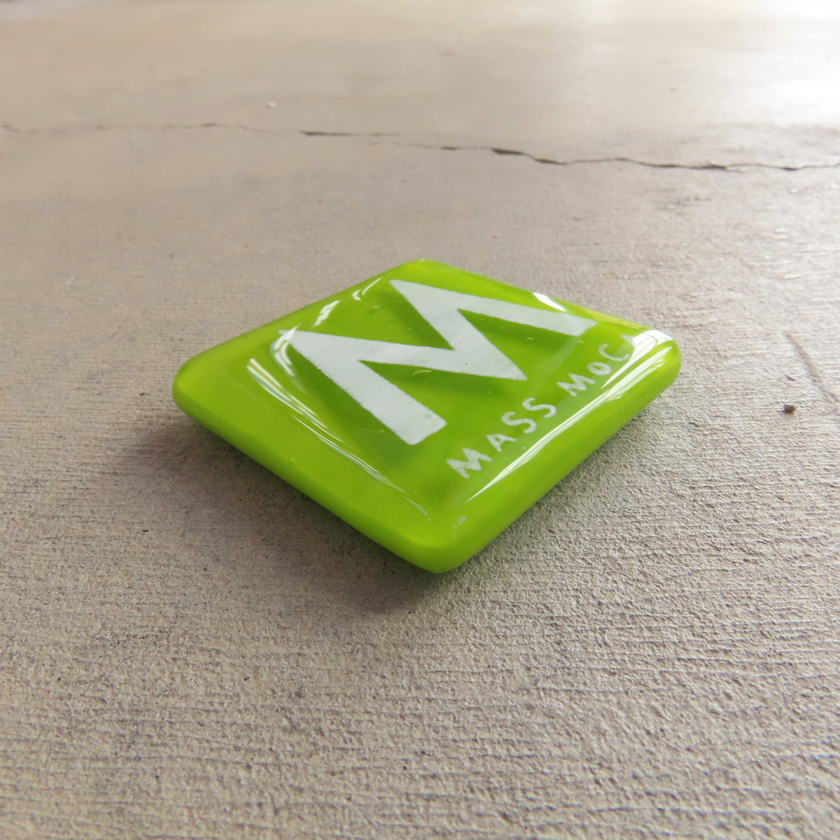 MASS MoCA Glass Magnet: Spring Green and White