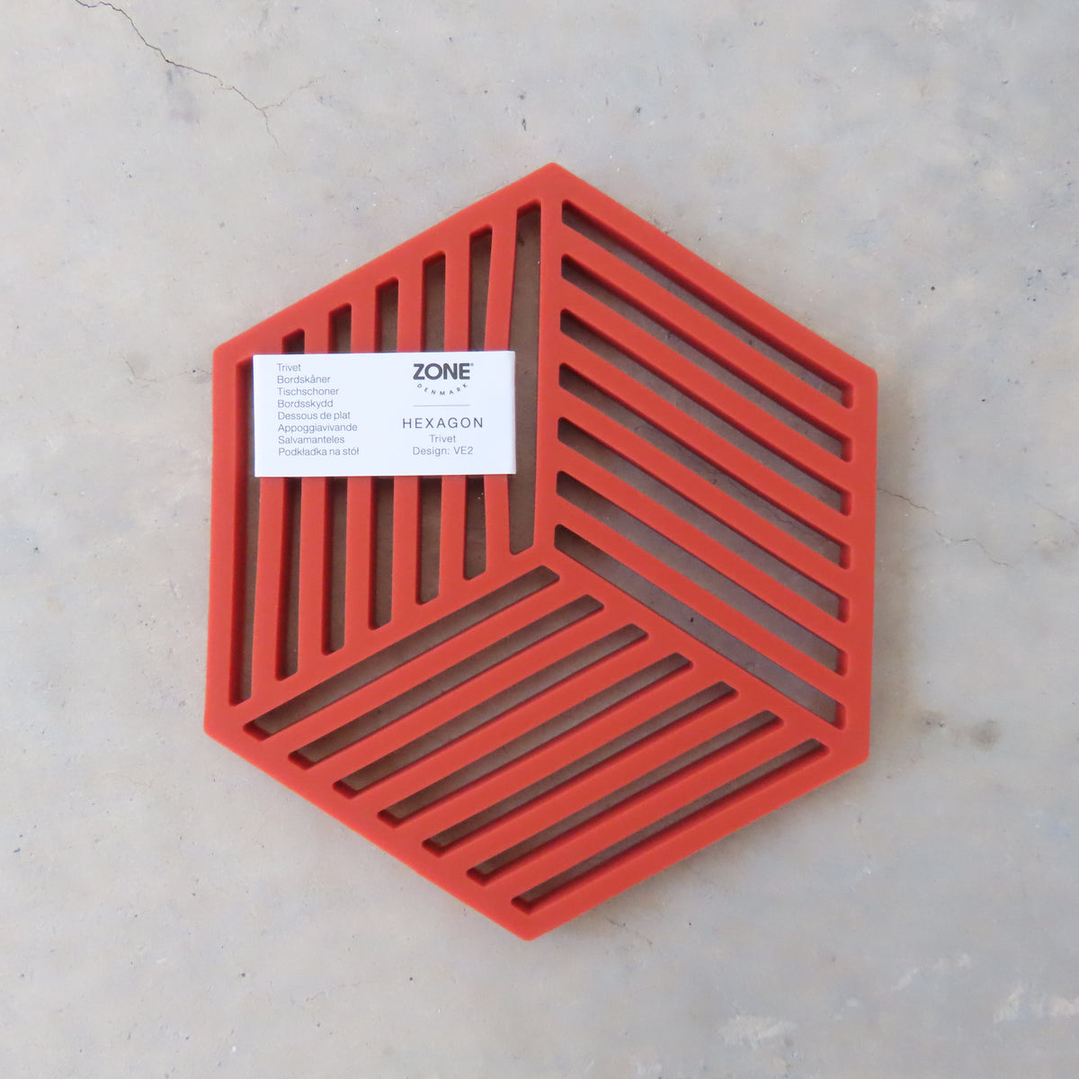 Hexagon Kitchen Trivet: Burned Red
