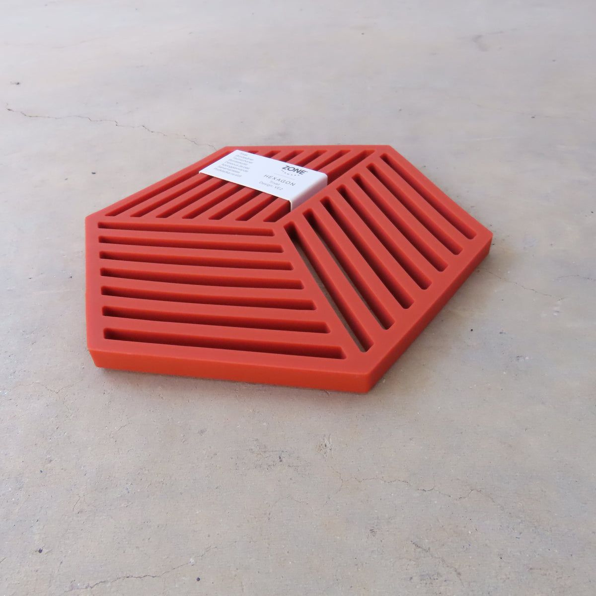 Hexagon Kitchen Trivet: Burned Red
