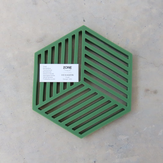 Hexagon Kitchen Trivet: Grass