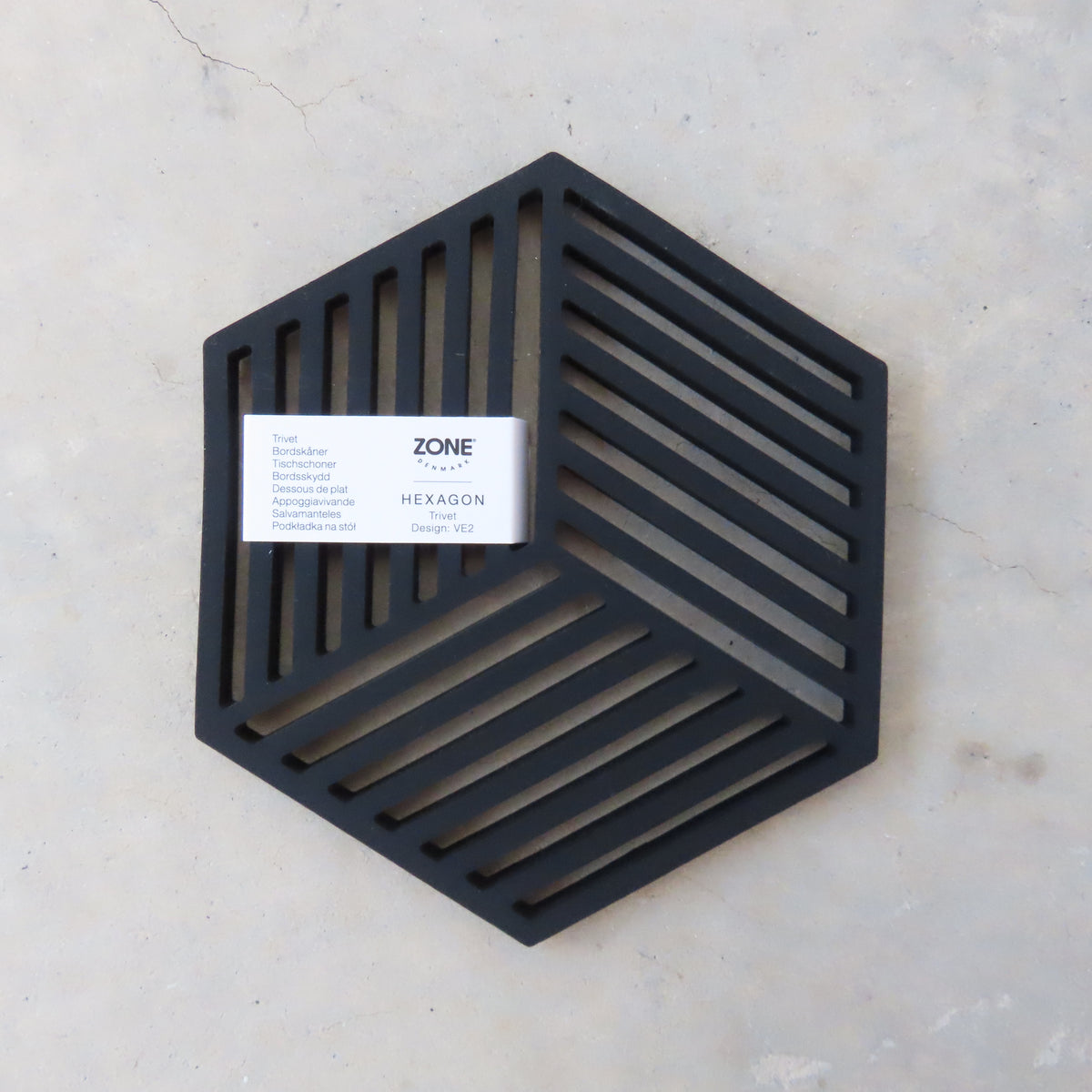 Hexagon Kitchen Trivet: Black