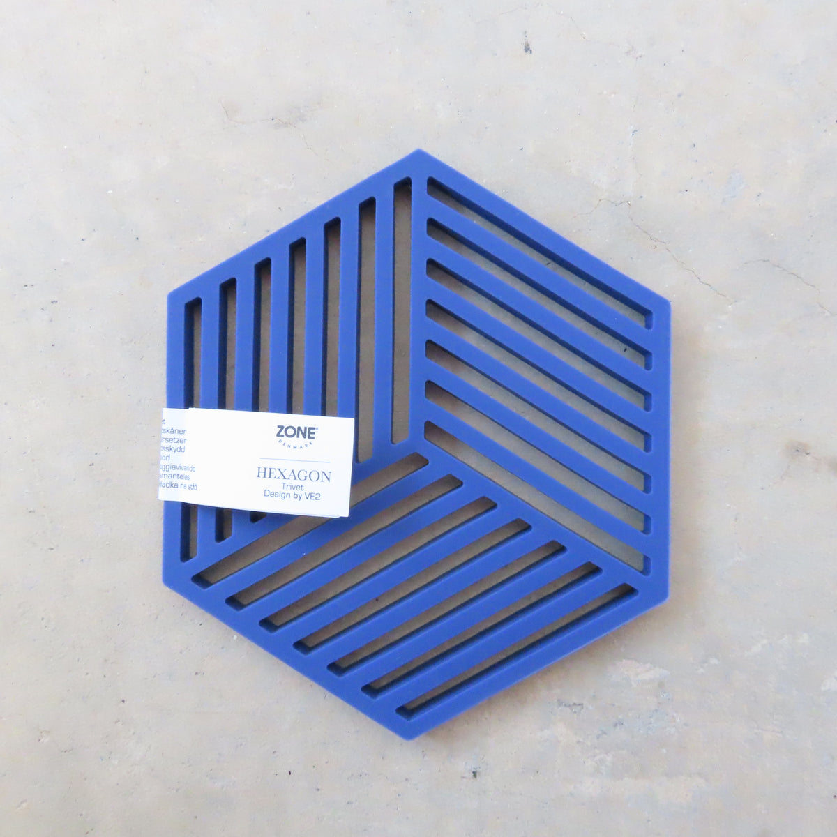 Hexagon Kitchen Trivet: Indigo