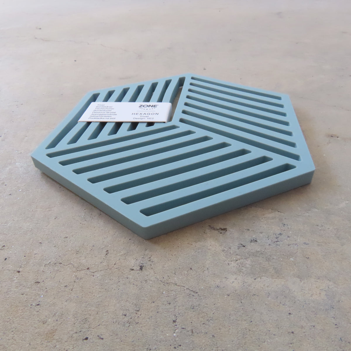 Hexagon Kitchen Trivet: Fog Blue