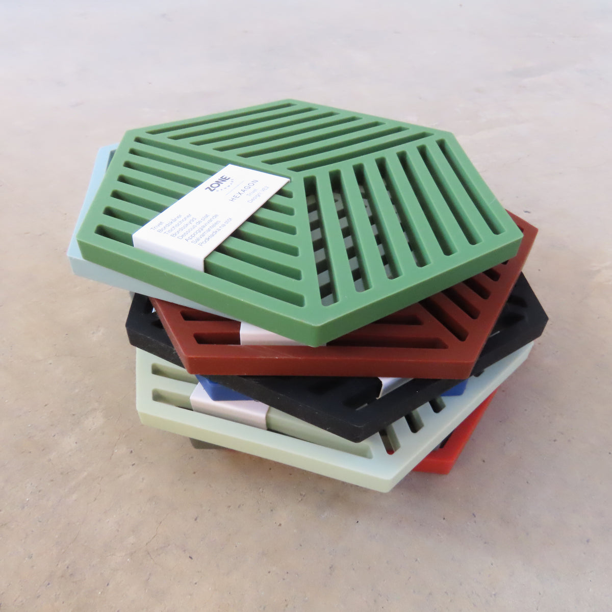 Hexagon Kitchen Trivet: Grass