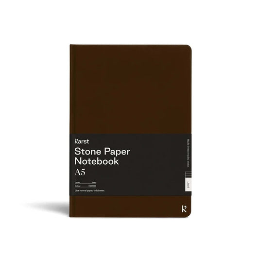 Stone Paper Notebook: A5 Lined Hardcover - Espresso