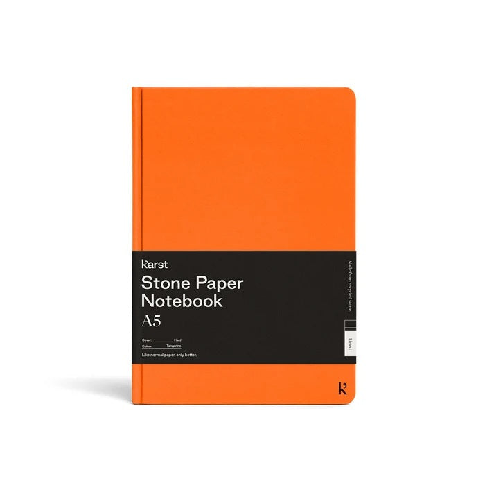 Stone Paper Notebook: A5 Lined Hardcover - Tangerine
