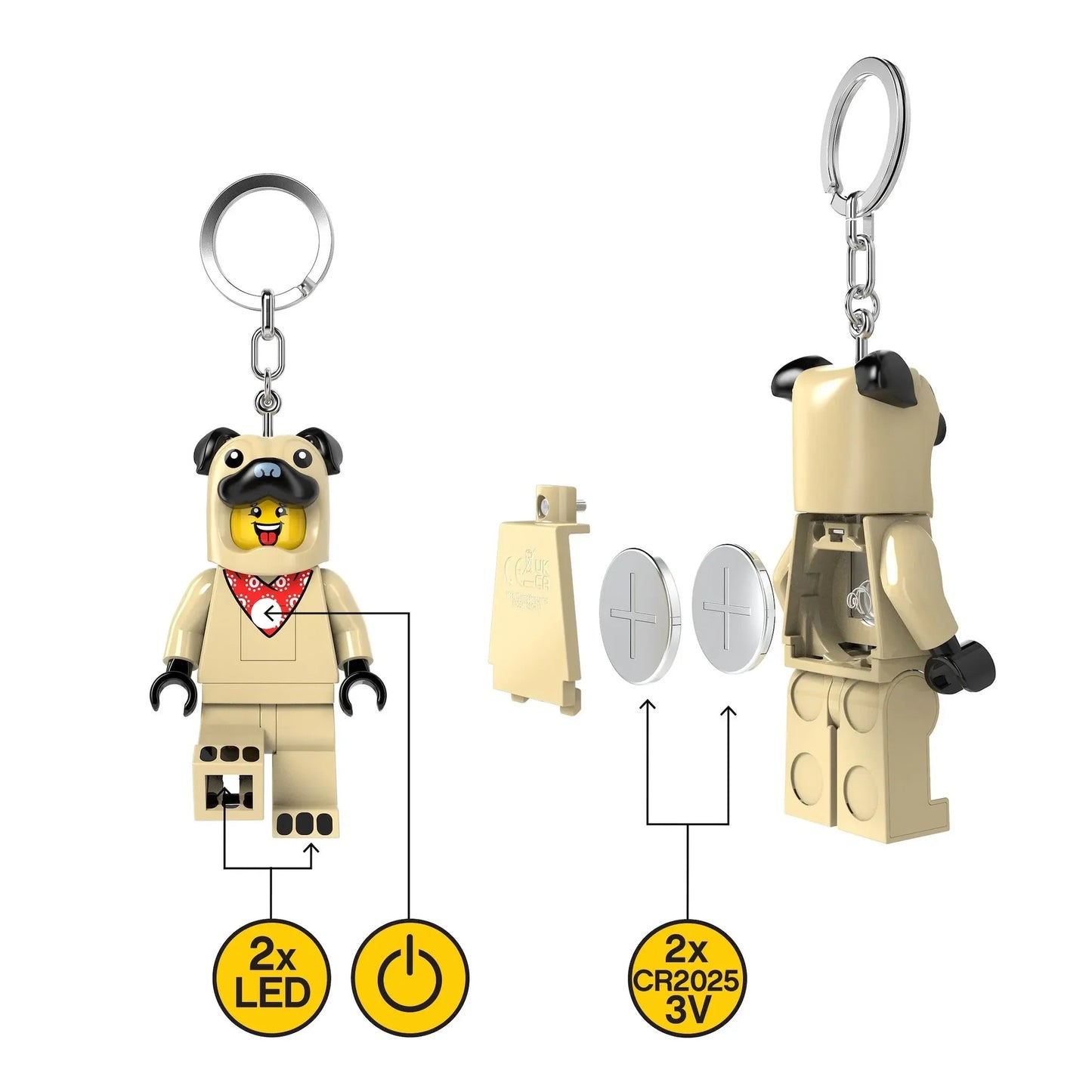 LEGO Minifigures Keychain Light: Pug Costume Person