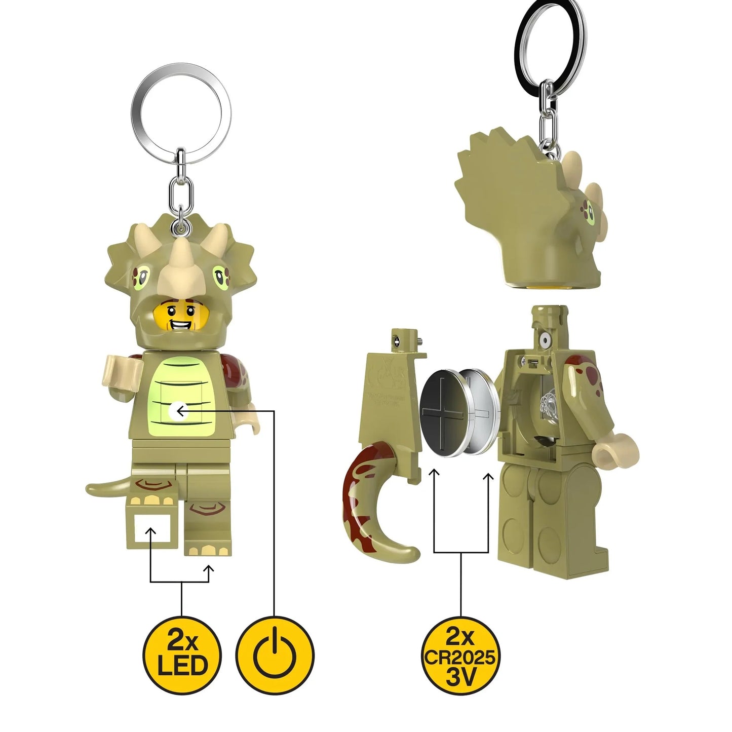 LEGO Minifigures Keychain Light: Triceratops Costume Person