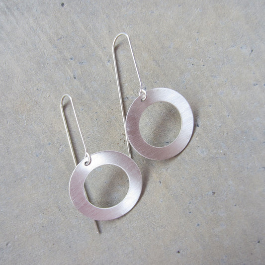 Small Silver One Ring Earrings