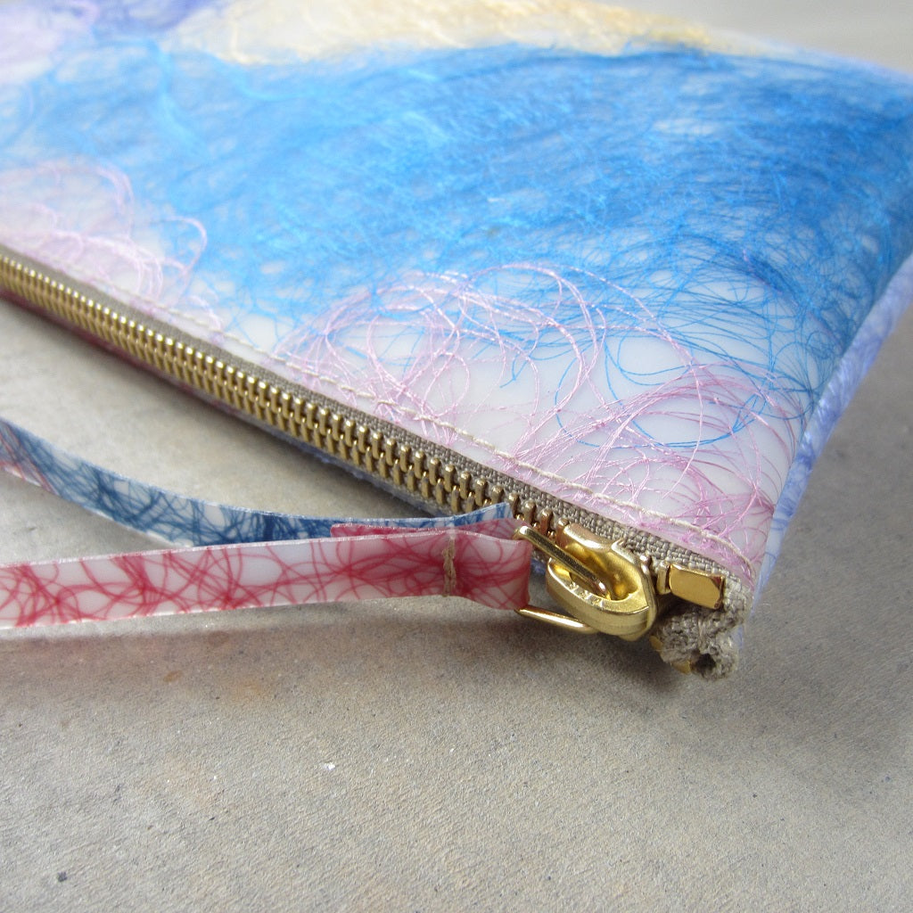Long Pouch With Wrist Strap: Multicolor Silk Threads