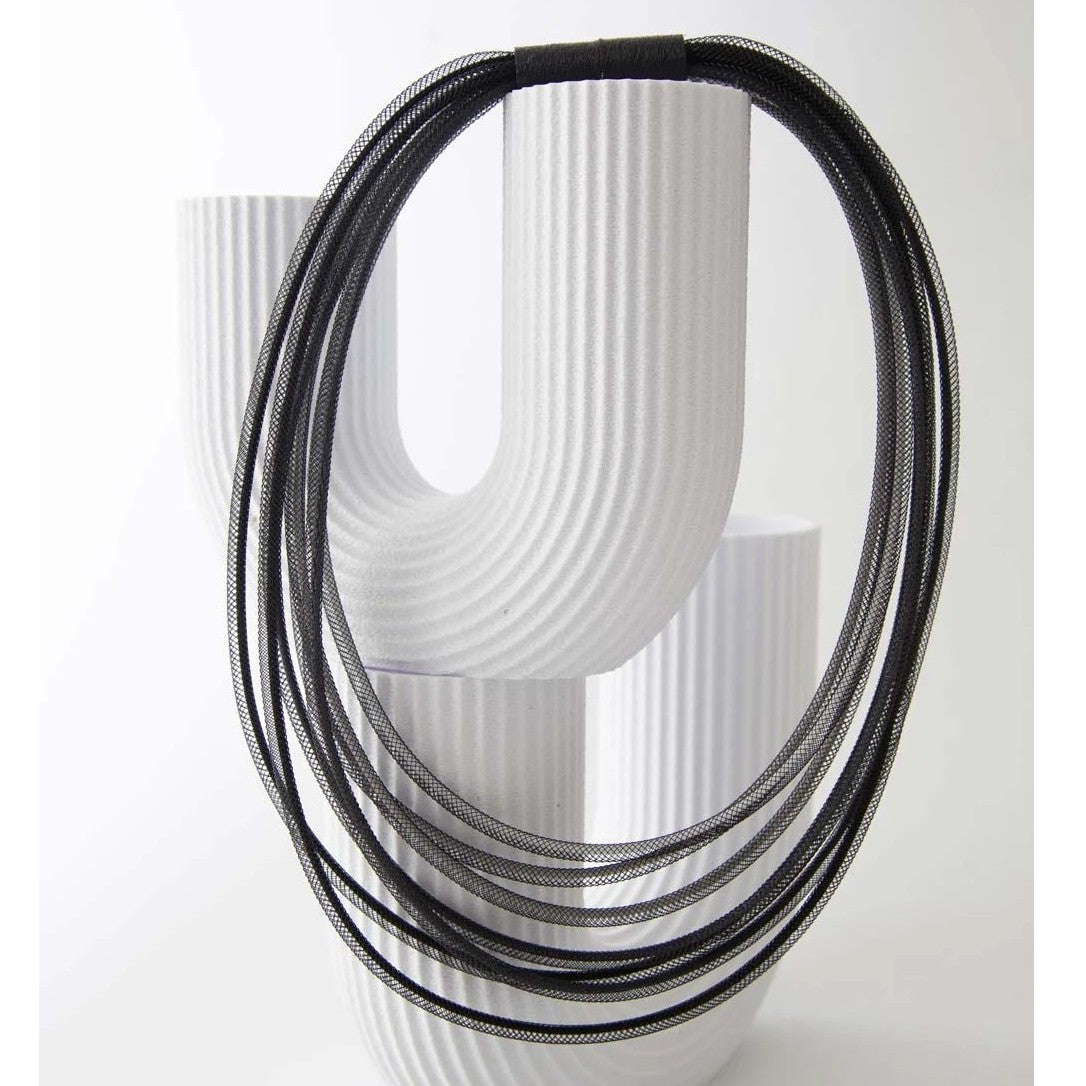 Life Necklace Round: Black Grey & White