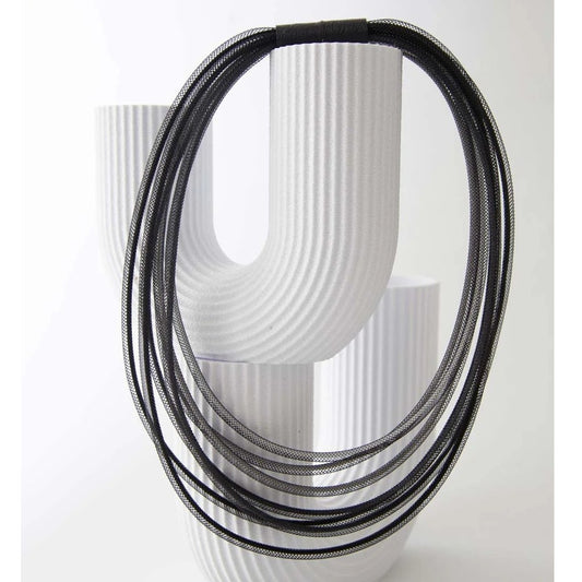 Life Necklace Round: Black Grey & White