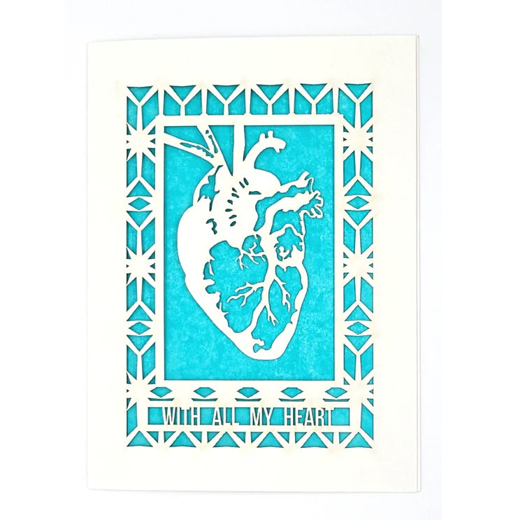 Laser Cut Greeting Card: With All My Heart