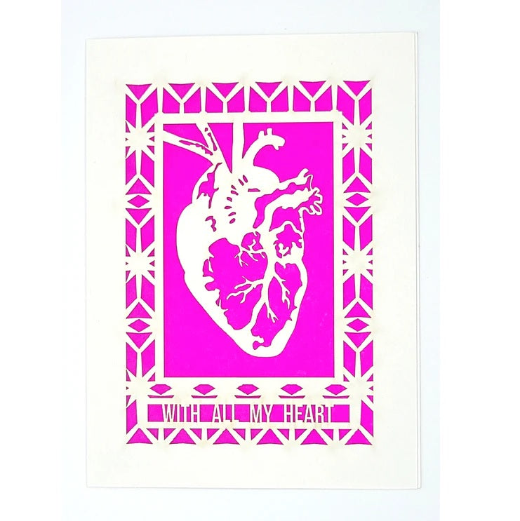 Laser Cut Greeting Card: With All My Heart