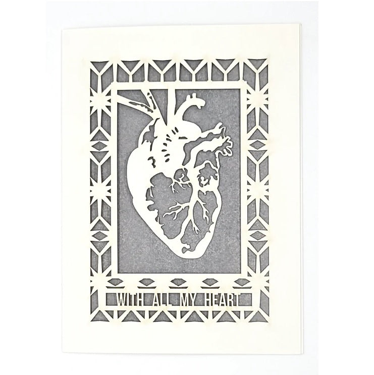 Laser Cut Greeting Card: With All My Heart