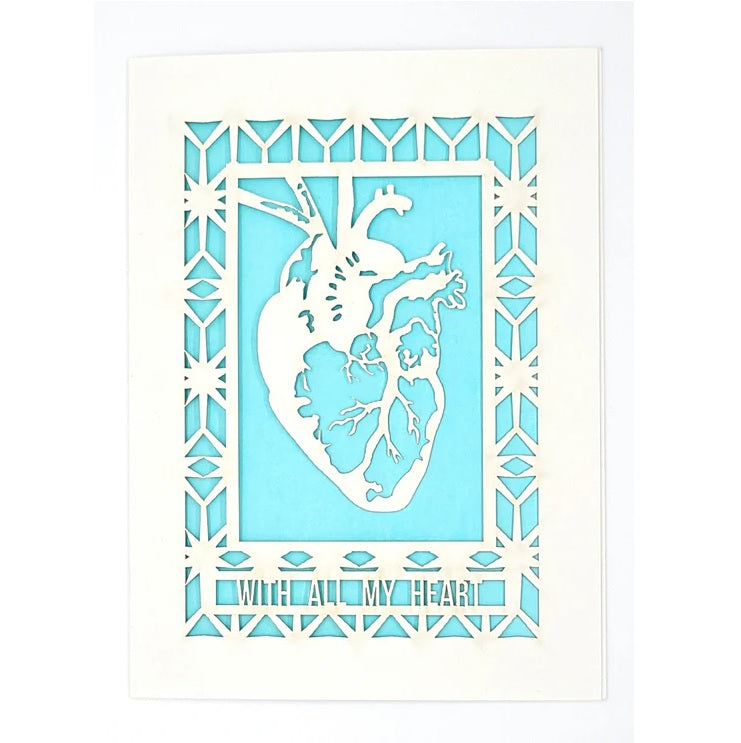Laser Cut Greeting Card: With All My Heart
