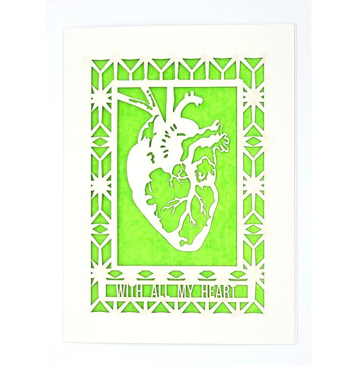 Laser Cut Greeting Card: With All My Heart