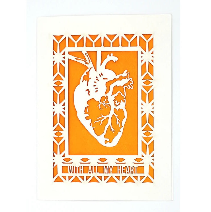 Laser Cut Greeting Card: With All My Heart