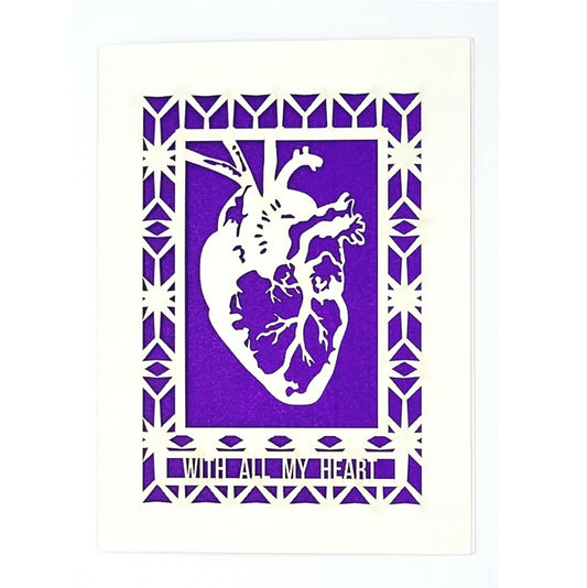 Laser Cut Greeting Card: With All My Heart