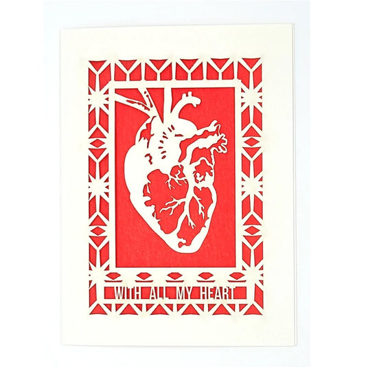Laser Cut Greeting Card: With All My Heart