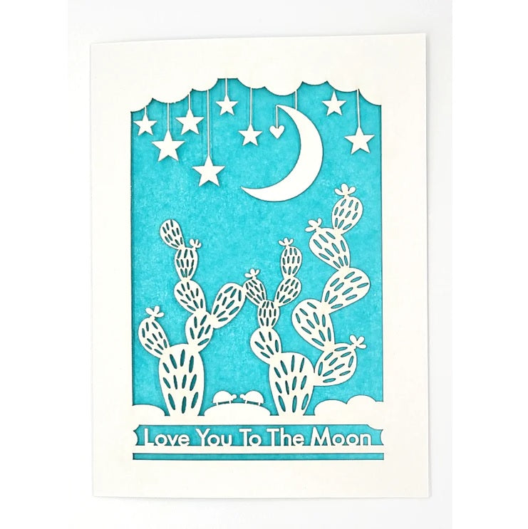 Laser Cut Greeting Card: Love You to the Moon