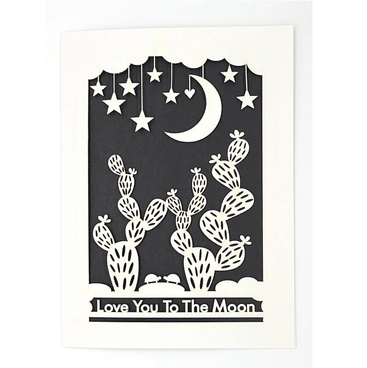 Laser Cut Greeting Card: Love You to the Moon