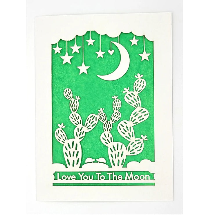 Laser Cut Greeting Card: Love You to the Moon