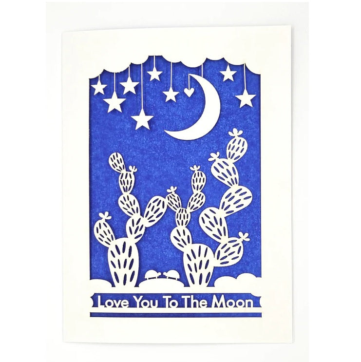 Laser Cut Greeting Card: Love You to the Moon
