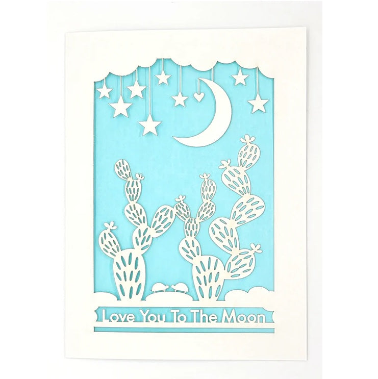 Laser Cut Greeting Card: Love You to the Moon